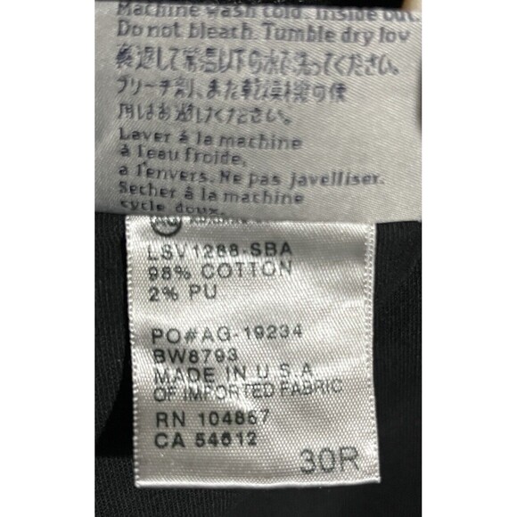 AG Velvet Jeans 30 Legging Black Skinny Stretch Pants USA Made Holiday Chic Luxe - Picture 7 of 7